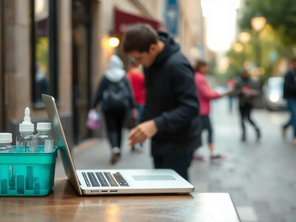 Un écran de MacBook Pro fissuré posé sur un établi à côté de tournevis de précision.